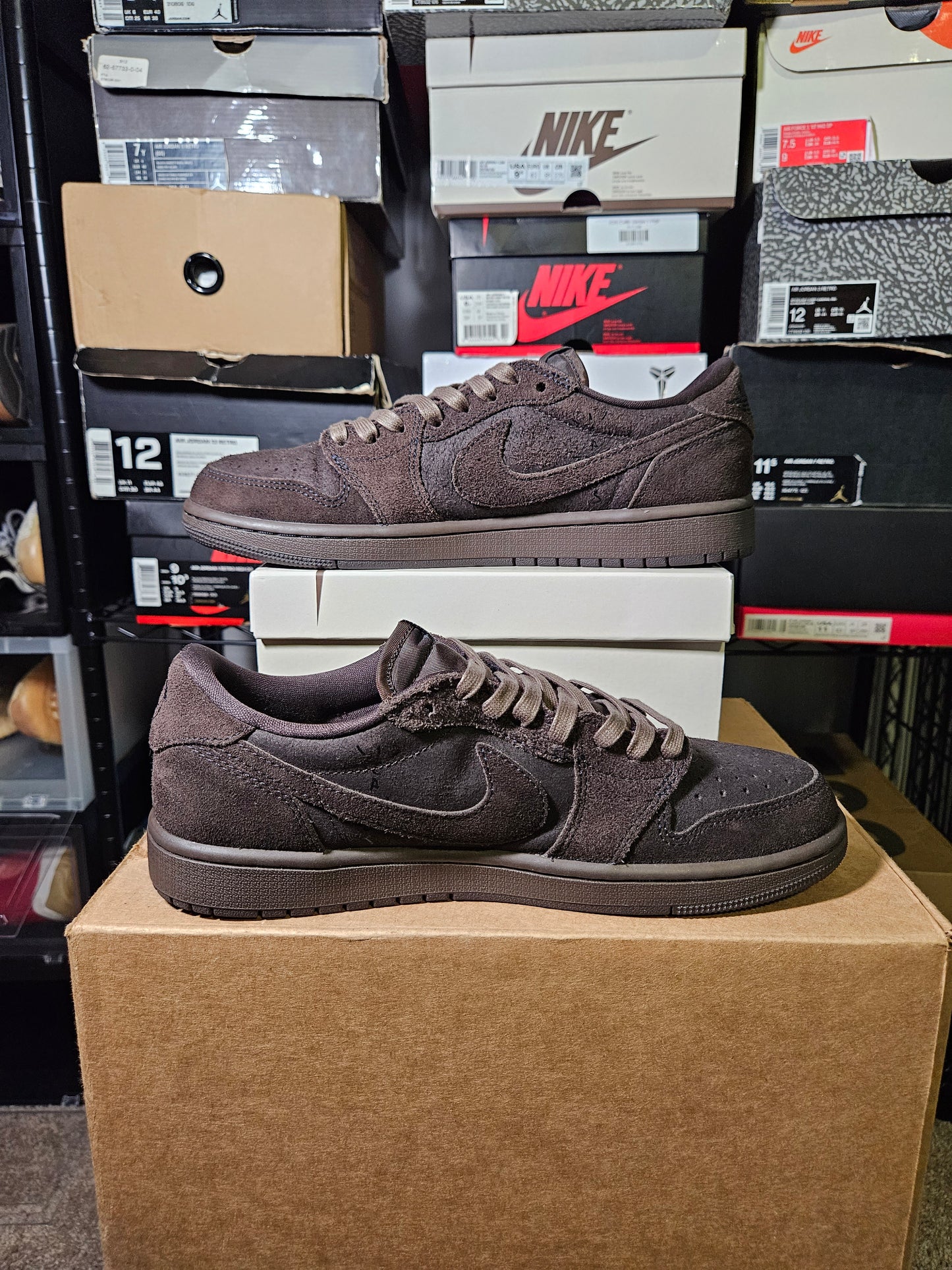 Size 9 - Travis Scott AJ 1 Retro OG SP Low Velvet Brown