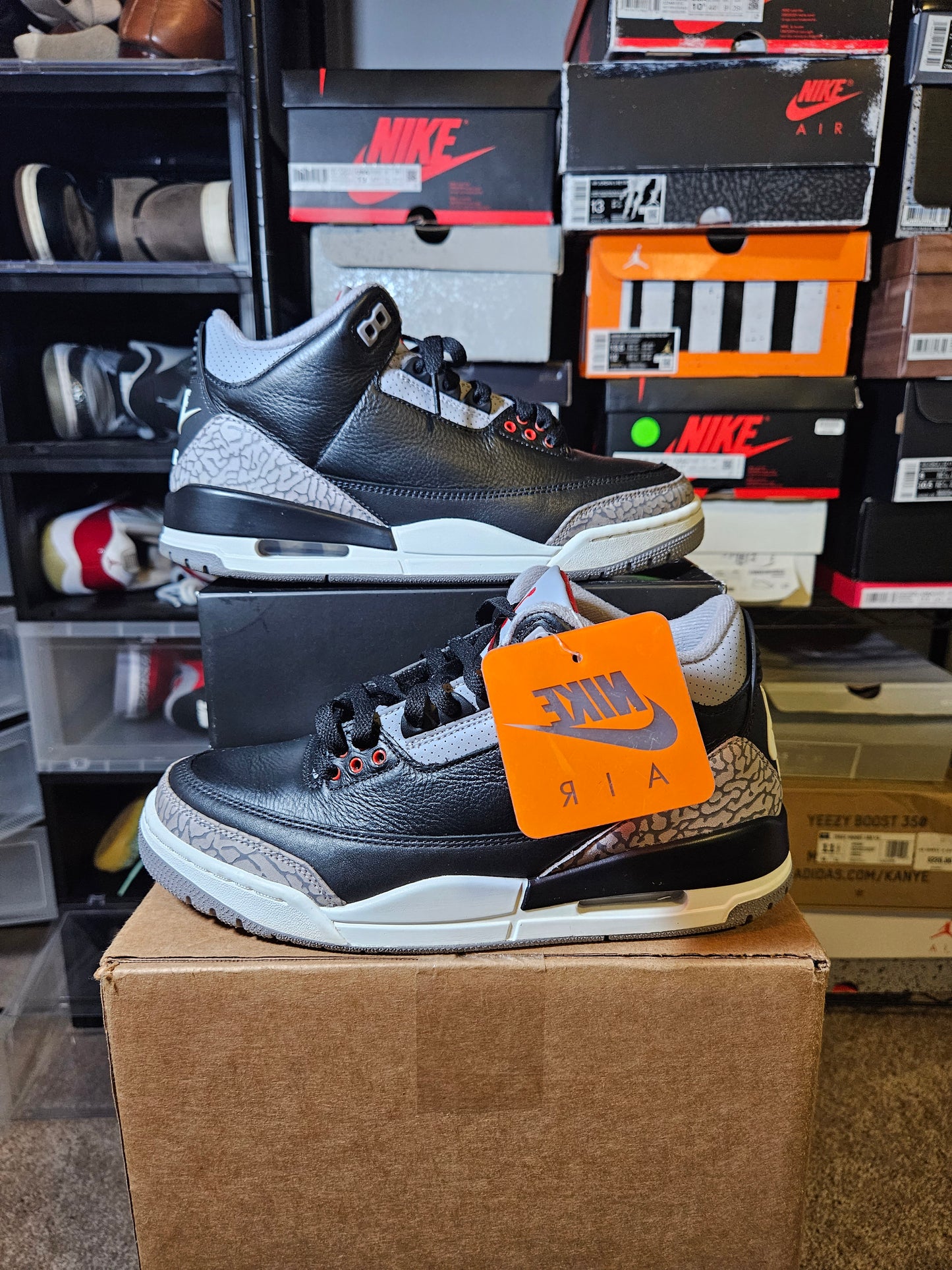 Size 7.5 - AJ 3 Retro OG 2024 Black Cement