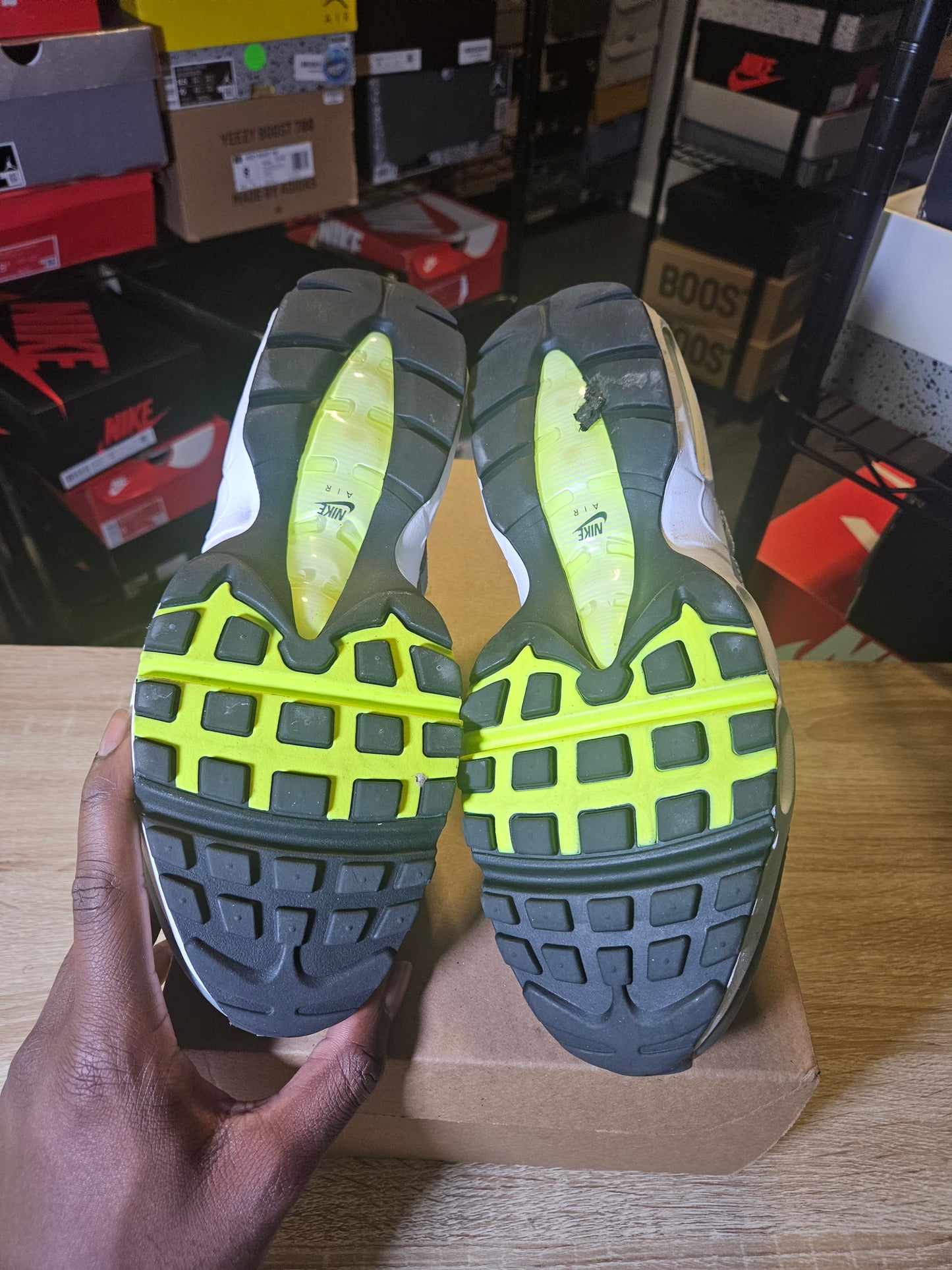 Size 10.5 - Air Max 95 Logos Pack - White Neon