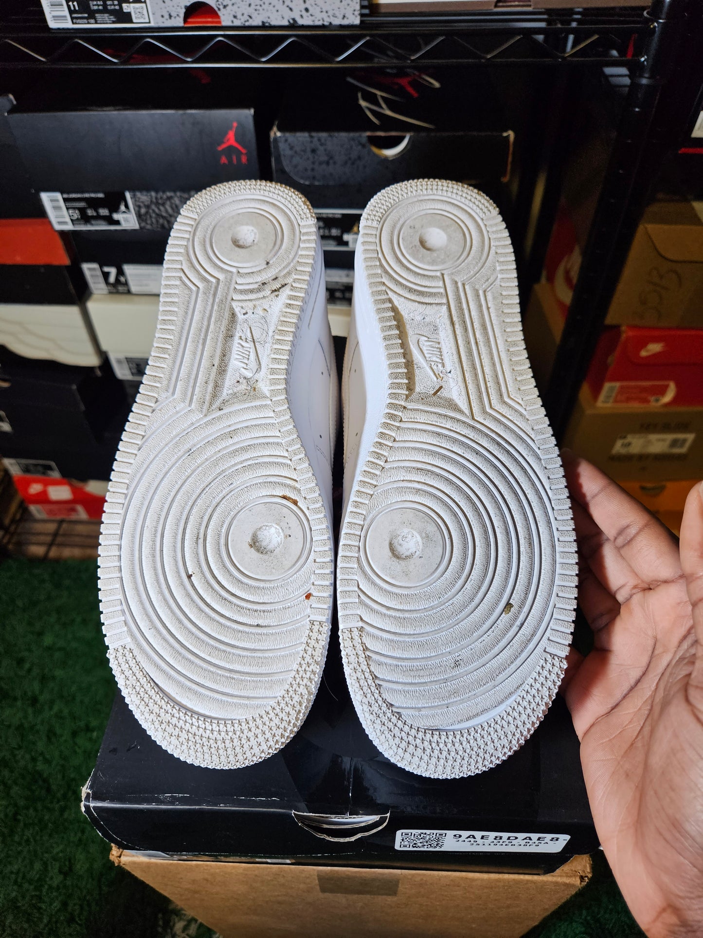 Size 9.5 - AF1 x Supreme Low Box Logo White
