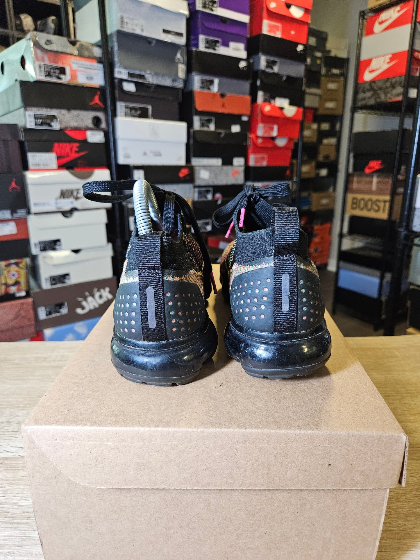 Size 7.5W/6M - Air VaporMax Flyknit 2 Black Multicolor