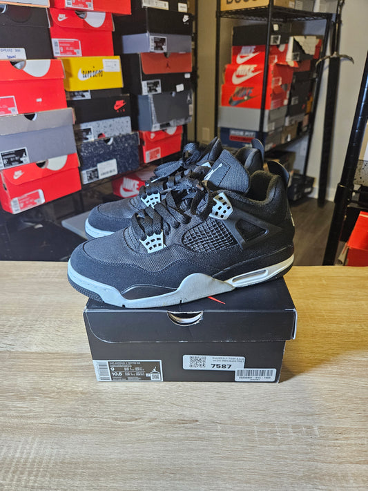 Size 9 - AJ 4 Retro SE Mid Black Canvas