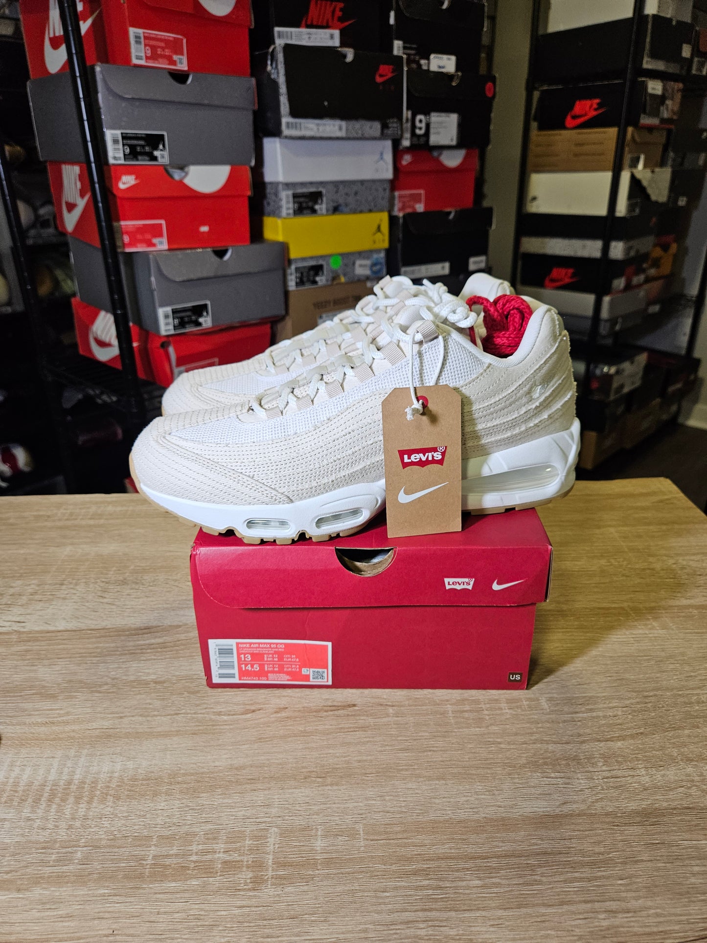 Size 13 - Levi's x Air Max 95 OG Light Orewood Brown