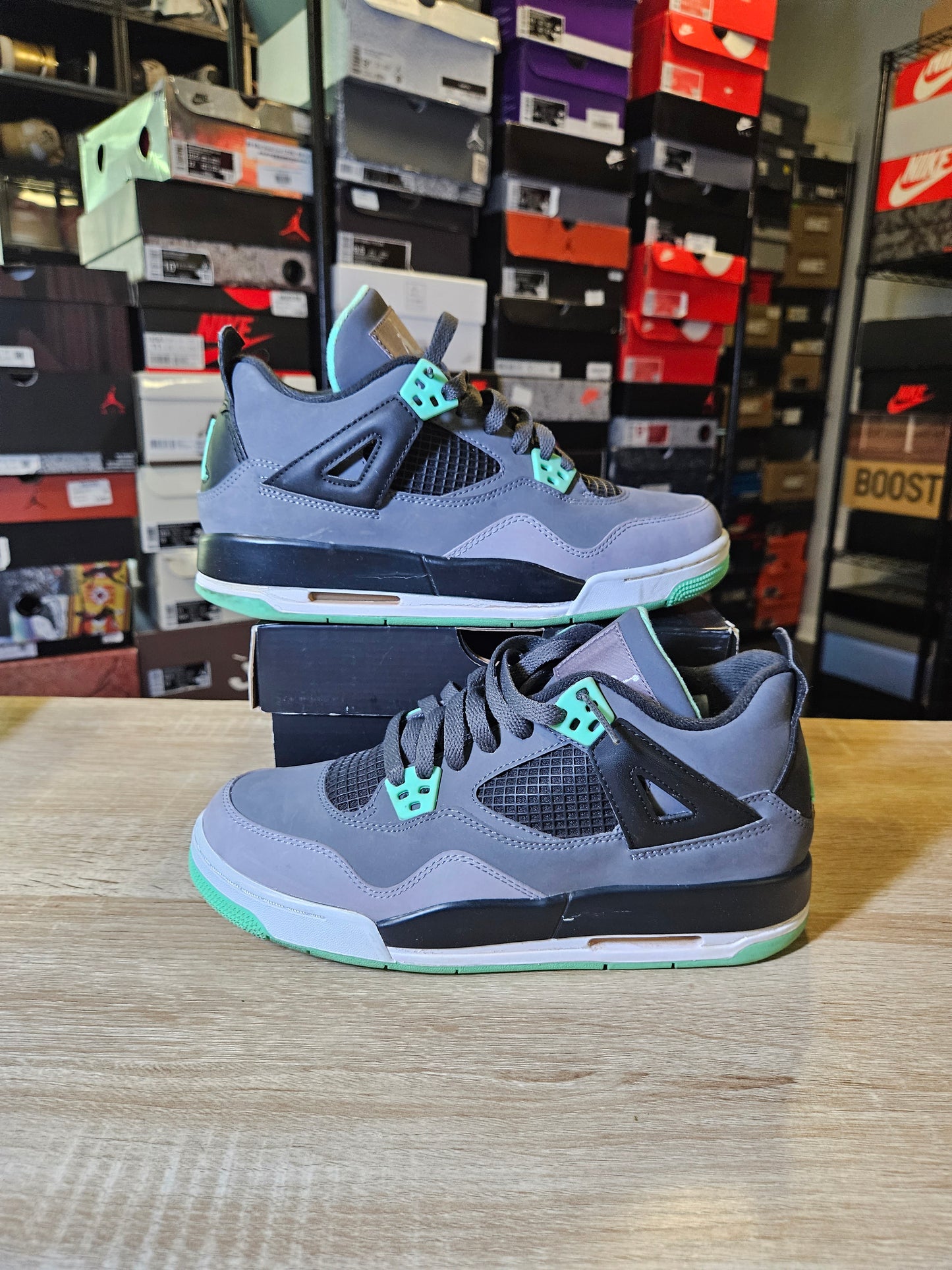 Size 7 (GS) - AJ 4 Retro Low Green Glow