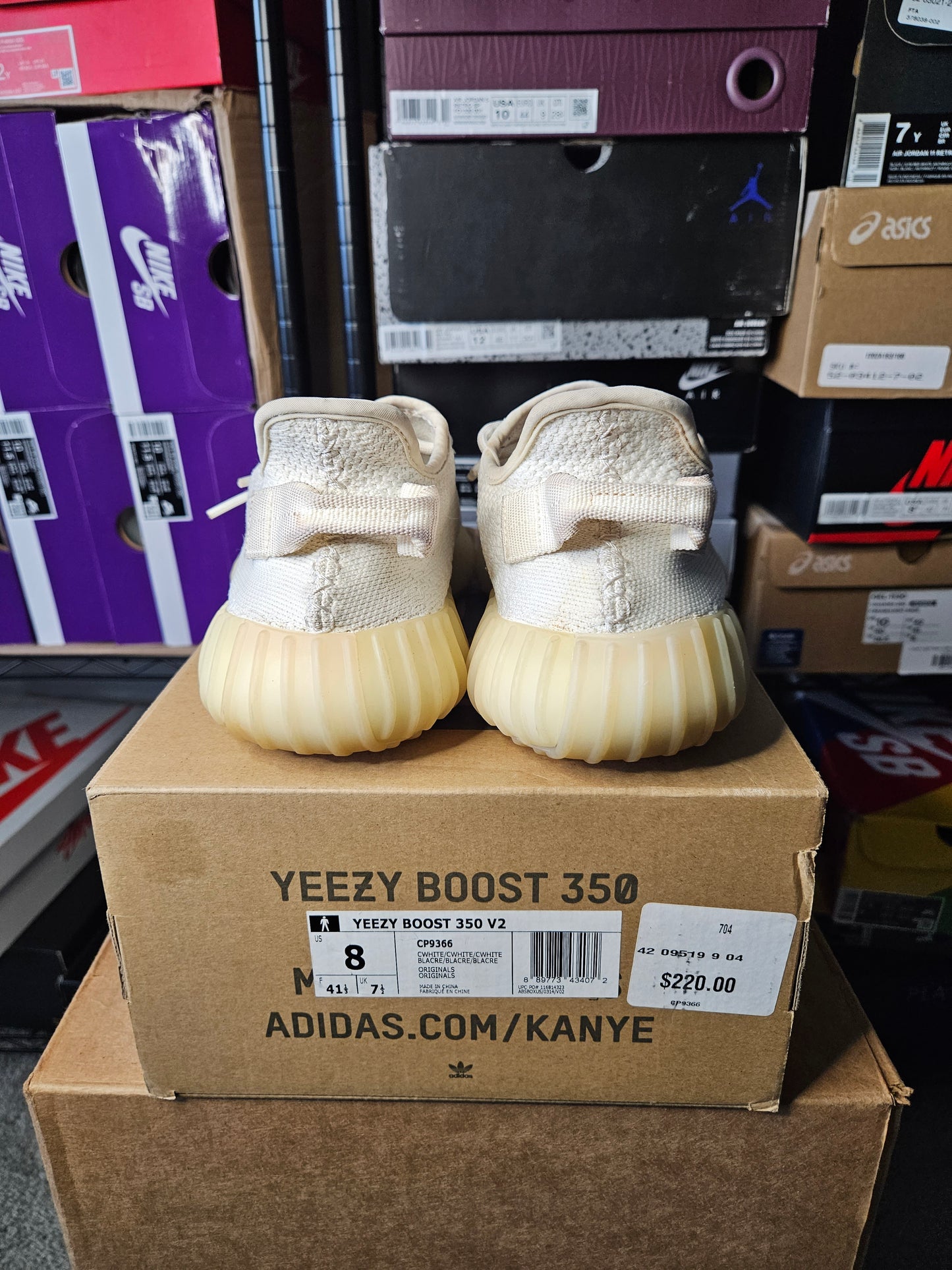 Size 8 - YZY Boost 350 V2 Low Cream White / Triple White