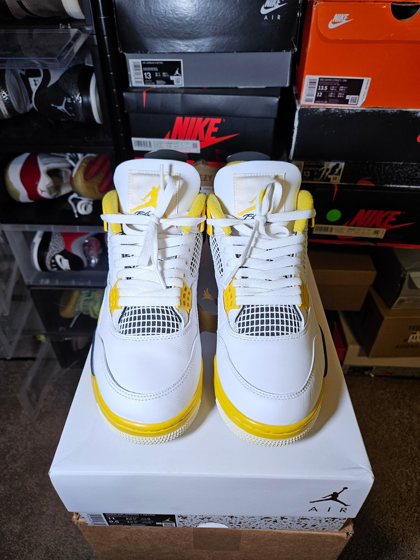 Size 11W/9.5M - AJ 4 Retro Vivid Sulfur