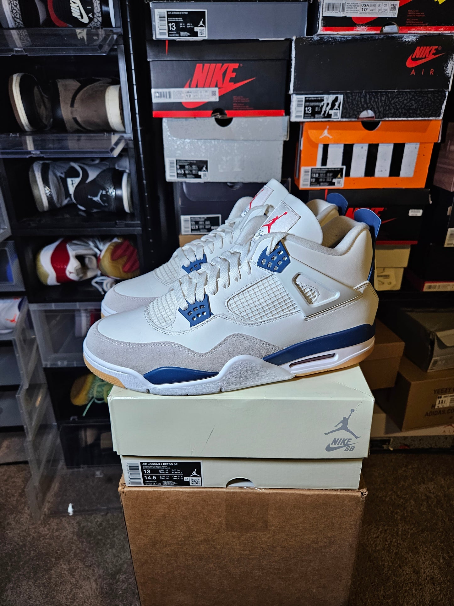 Size 13 - SB x AJ 4 Retro SP Navy