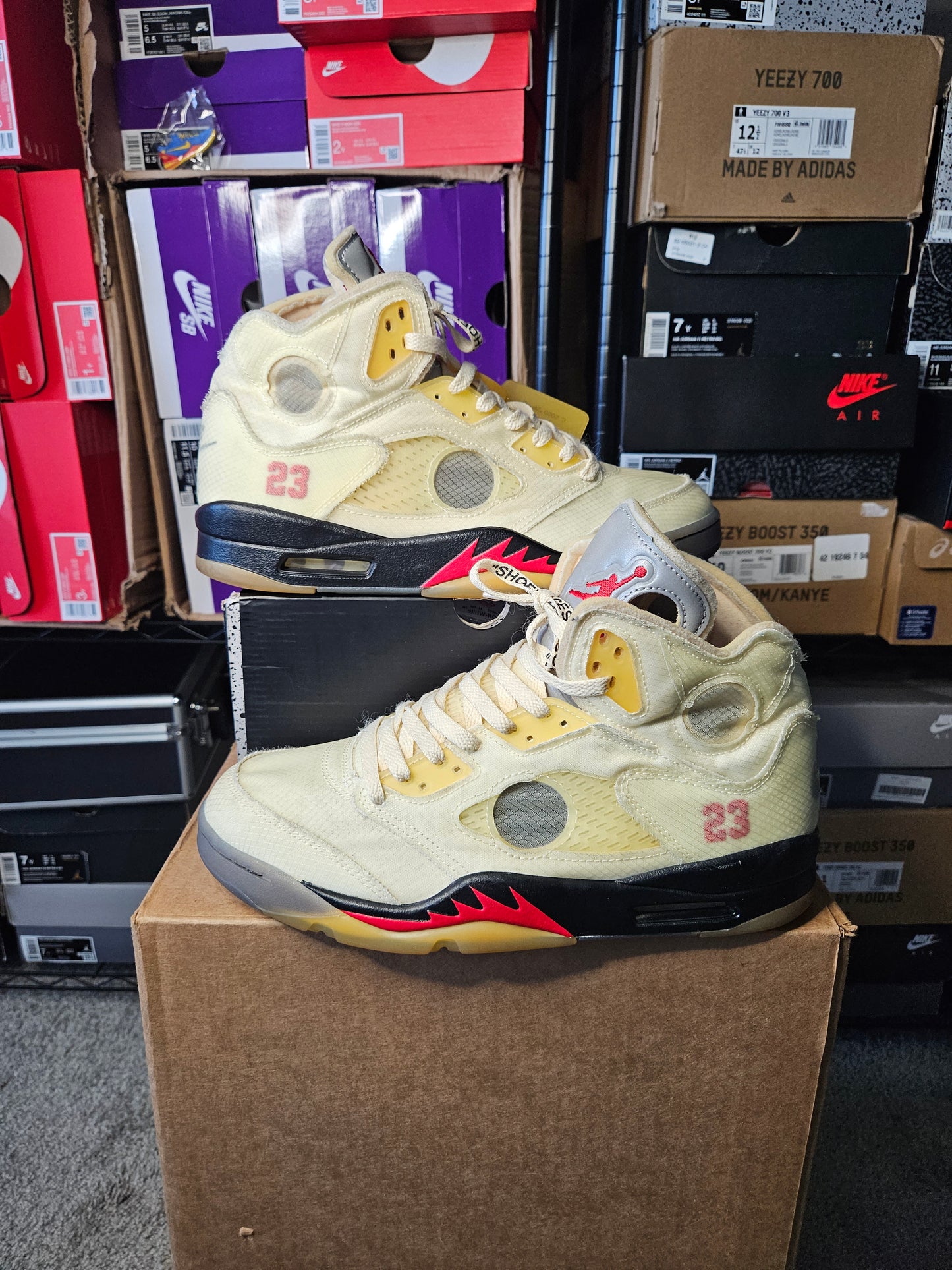 Size 10.5 - AJ 5 SP x Off-White Mid Sail