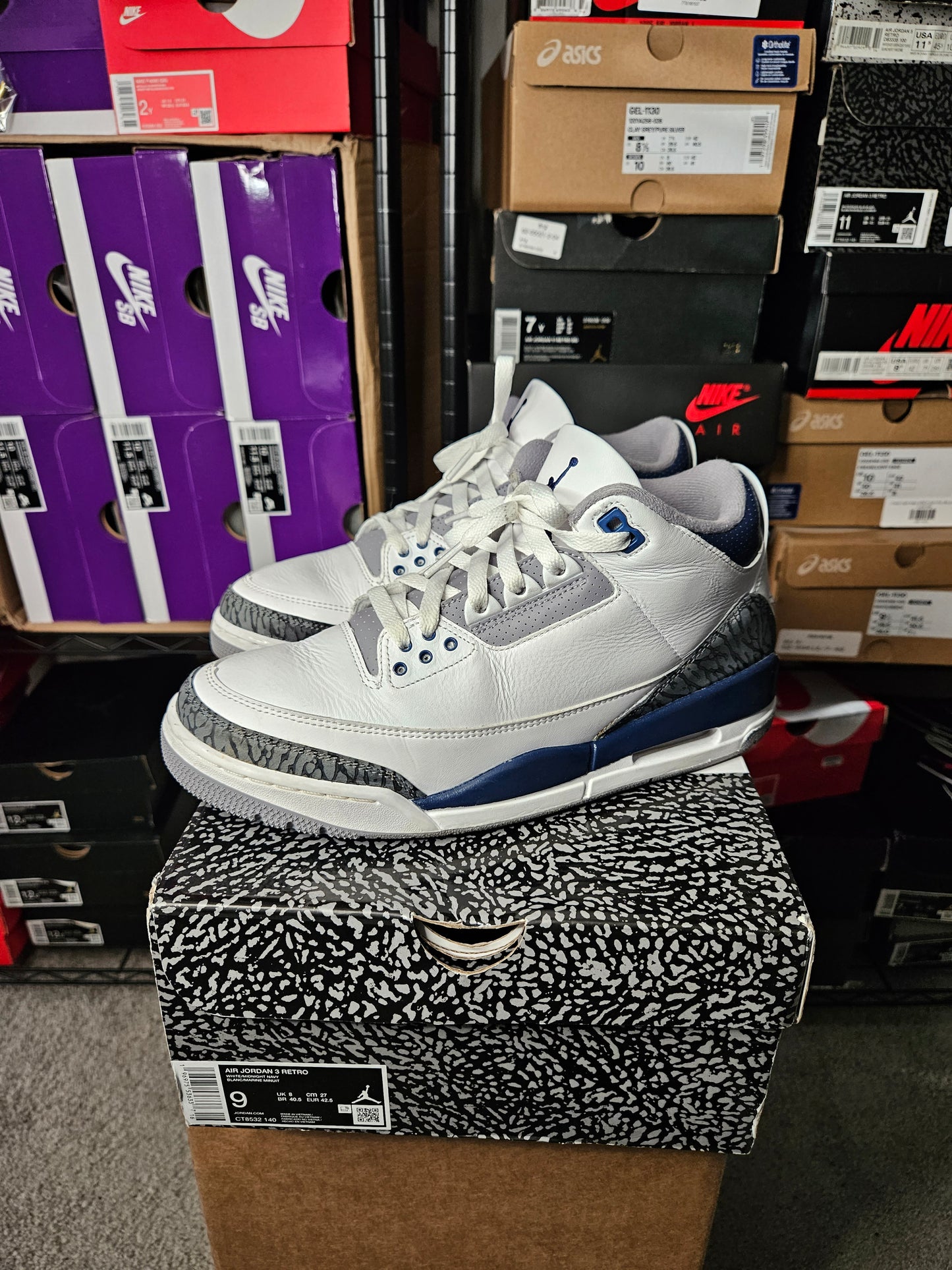 Size 9 - AJ 3 Retro Midnight Navy