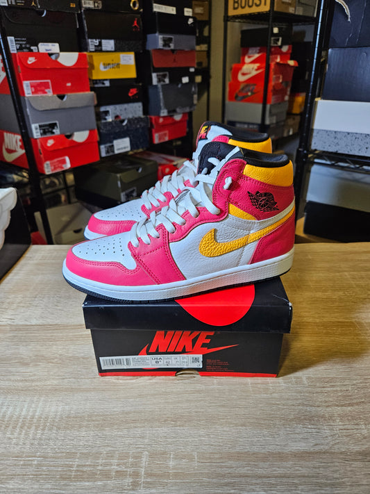 Size 8.5 - AJ 1 Retro High OG Light Fusion Red 2021