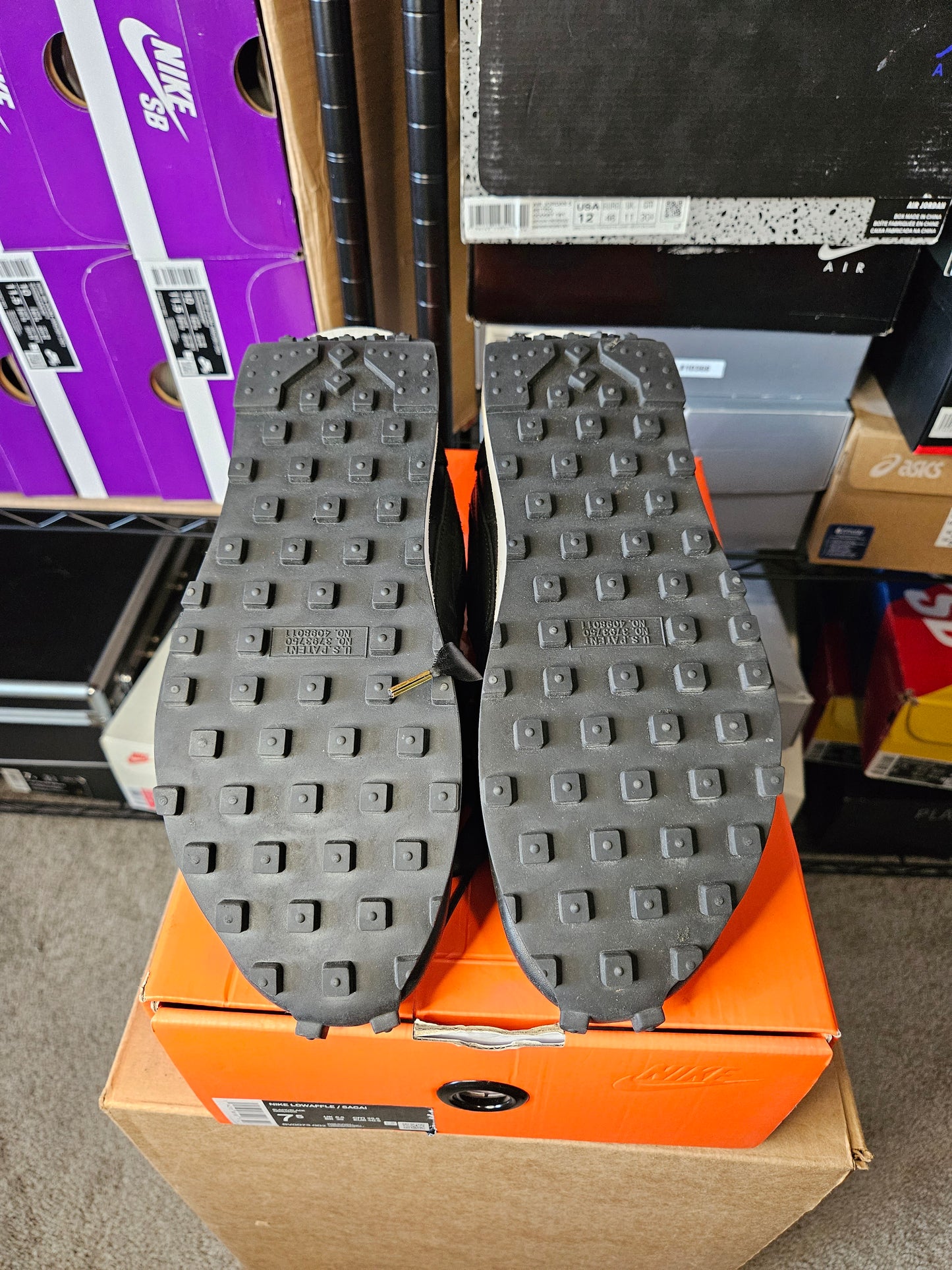 Size 7.5 - Sacai x LDWaffle Black Nylon