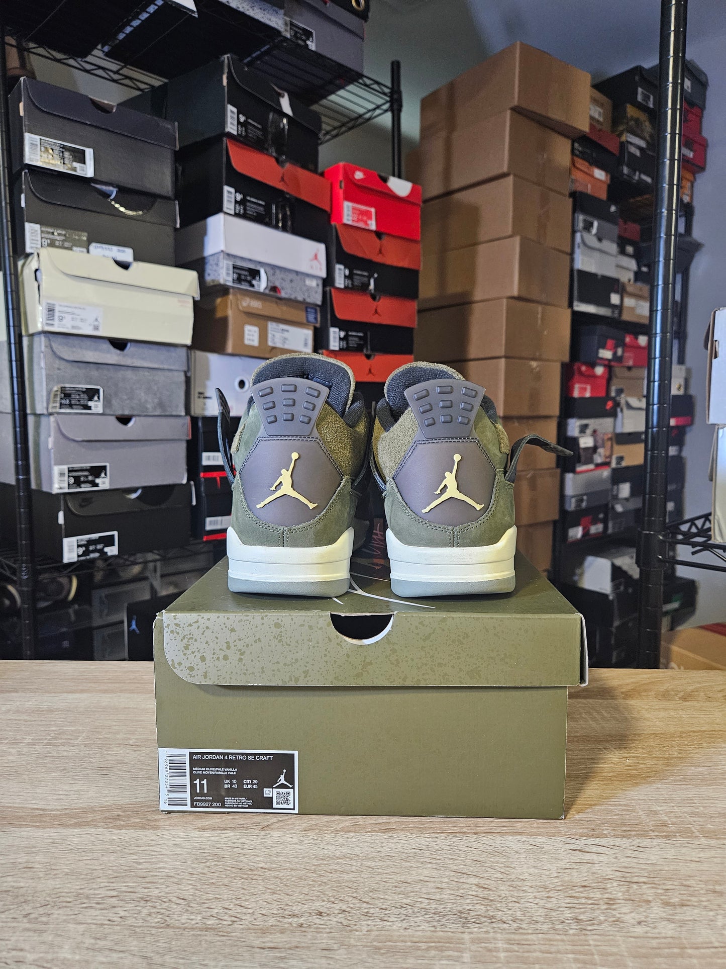 Size 11 -AJ 4 SE Retro Low Craft - Olive