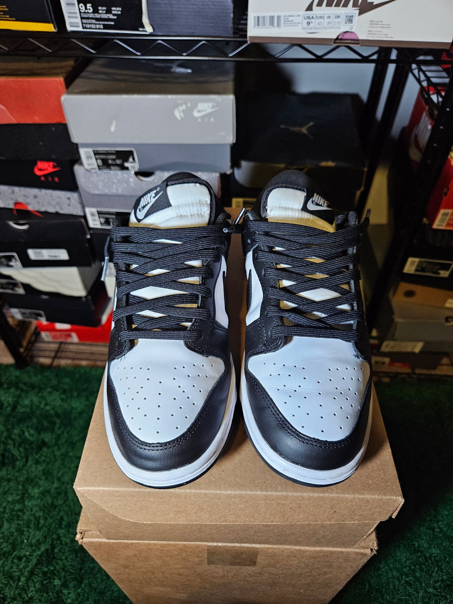 Size 10W/8.5M - Nike Dunk Low Black White