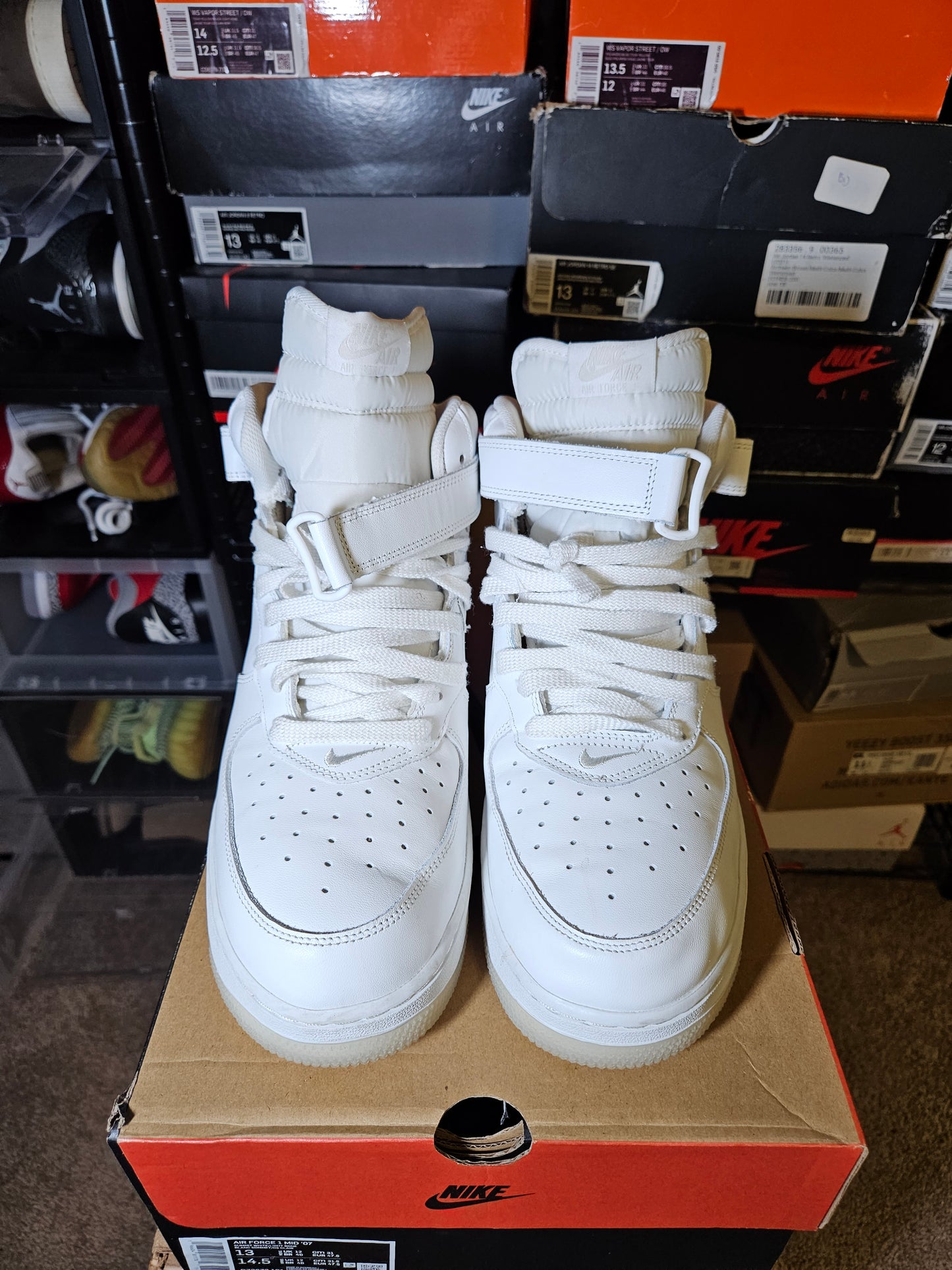 Size 13 - Air Force 1 Mid Color of the Month - Summit White