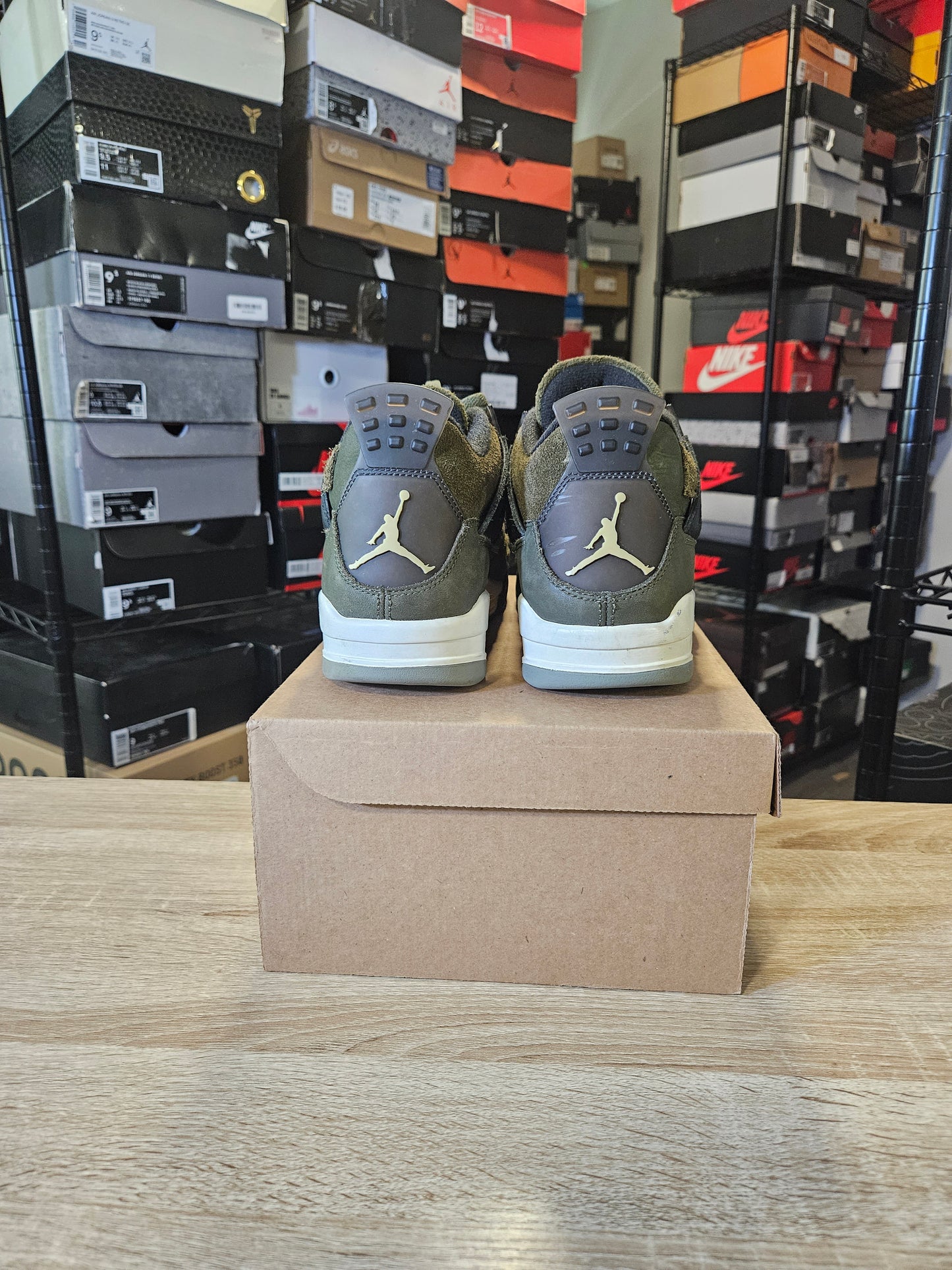 Size 9.5 - AJ 4 SE Retro Low Craft - Olive