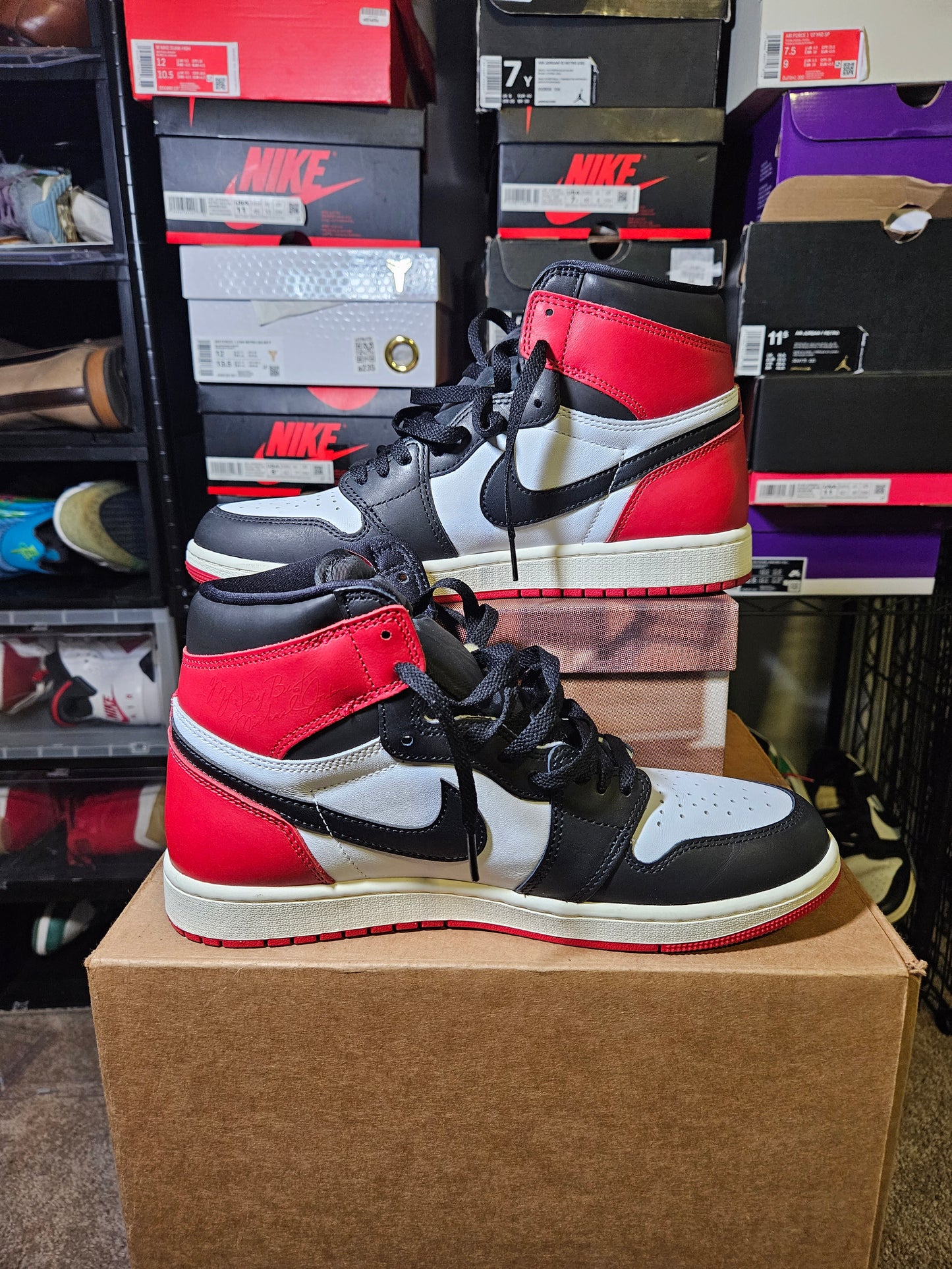 Size 10 - AJ 1 Retro OG High Black Toe Reimagined