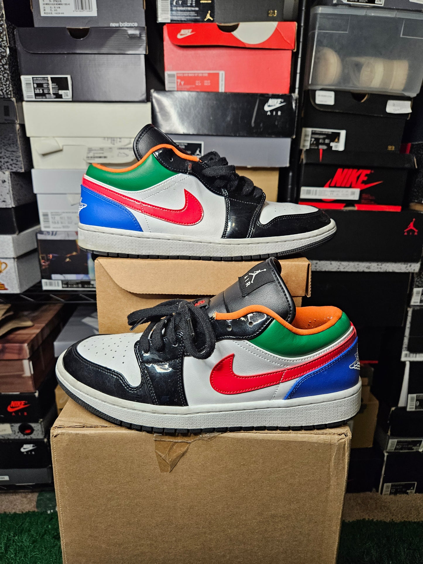 Size 12W/10.5M - AJ 1 Low Multi-Color